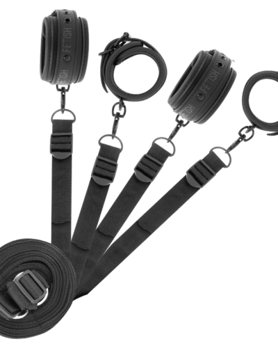 Fetish Submissive - Set Of Handcuffs And Ties With Noprene Lining