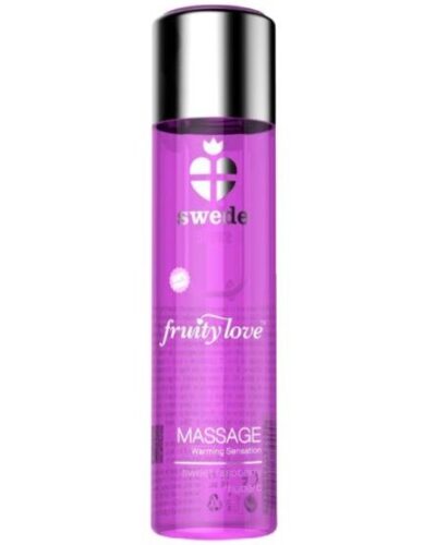 Swede - Fruity Love Warming Effect Massage Oil Pink Raspberry And Rhubarb 60 ml