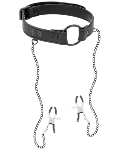 Fetish Submissive - Gag Ring With Nipple Clamps