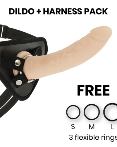 Delta Club - Toys Harness + Dong Flesh Silicone 17 cm -O- 3 cm