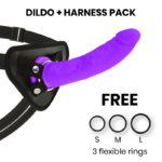 Delta Club - Toys Harness + Dong Purple Silicone 20 cm -O- 4 cm