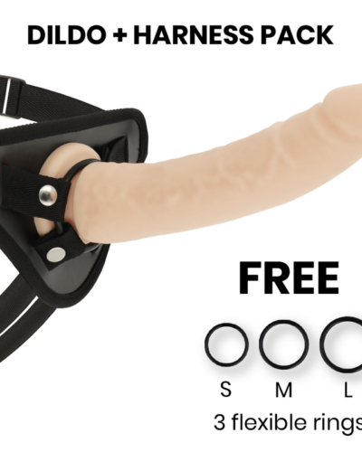Delta Club - Toys Harness + Dong Flesh Silicone 23 cm -O- 4.5 cm