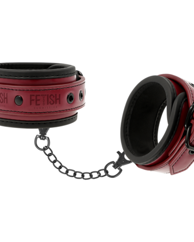 Fetish Submissive Dark Room - Vegan Leather Ankle Handcuffs With Neoprene Lining