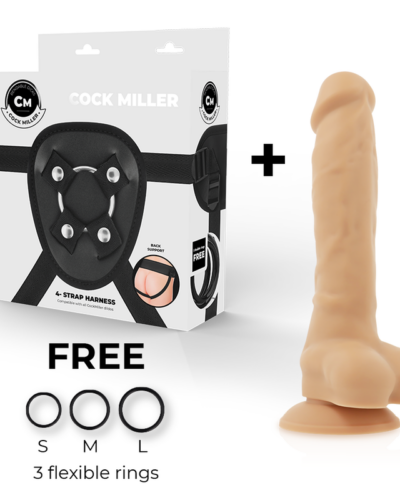 Cock Miller - Harness + Silicone Density Articulable Cocksil 18 cm